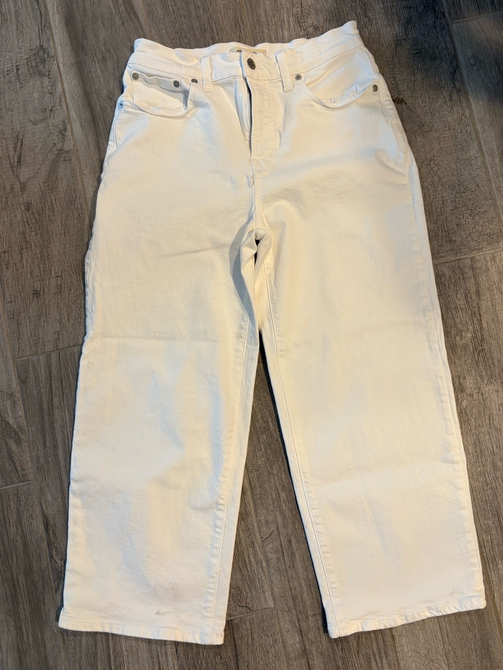 White Women's High-Rise Wide Leg Jeans